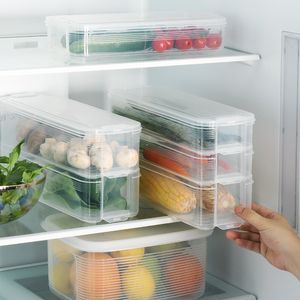 Refrigerator Multi-layer Fresh-Keeping Box Japanese Style Lunch Box Dumpling Dry Food Storage Container Kitchen Fridge Storage 210330