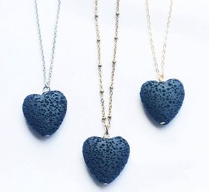 Herz Lava Rock Anhänger Halskette 9 Farben Aromatherapie ätherisches Öl Diffusor herzförmige Stein Halsketten für Frauen Modeschmuck Großhandel