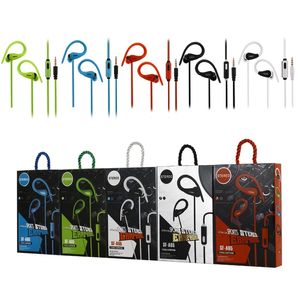 Partihandel Öronhook 3.5mm Sport Wired Earphones Headphone Headset med Mic för Samsung Xiaomi Högkvalitativ bas för mobiltelefon