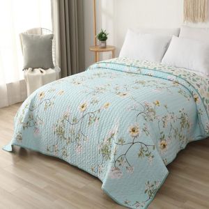 Çiçek baskılı yatak örtüsü nefes alabilen ev yatak yaz yorgan yorgan battaniye yetişkinler için kapak cubrecam yatak kapağı colcha yorganları