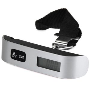 50kg Capacity Mini Digital Luggage Scale Hand Held LCD Electronic Scale Electronic Hanging Scale Thermometer Weighing Device fast ship