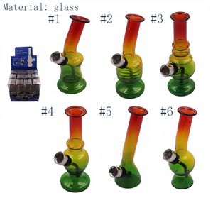 Mini bongos de vidro Hookahs Tubulações de água Dab Rigs Vários estilos e desenhos Material DHL gratuito: Transparente-vidro 240 / caixa