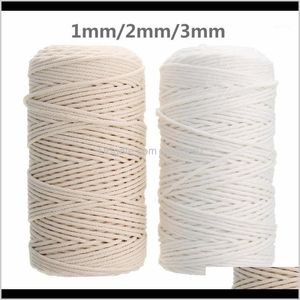 Przędza odzieżowa tkanina odzież kropla Dostawa 2021 1 sztuk 100 Poradnik Naturalny Cotton Twisted Cord 12M średnicy 200 m400m Długość dla DIY Home Textile