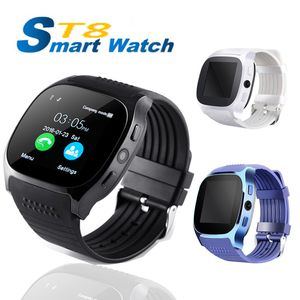 Opaski na rękę T8 Smart Watch Dostawca 2.0mp Camera 1.5 cala TFT LCD Zdrowy Sport Komunikaty wywoławcze Przypomnienie Karta SIM TF