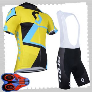 SCOTT team Cycling Short Sleeves jersey (bib) shorts sets Mens Summer Breathable Road bicycle clothing MTB bike Outfits Sports Uniform Y210414219