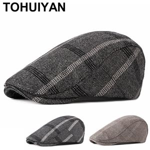 Cappelli di newsboy di lana classica per gli uomini autunno inverno Cabbie Caps Plaid Boina Hombre Gatsby Cappelli Unisex Cappellini casual Cappellini