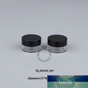 Packing Bottles 50pcs/Lot Promotion 5g Plastic Facial Cream Jar Black Cap 5ml Eyeshadow Small Container Refillable Mini Sample Packaging