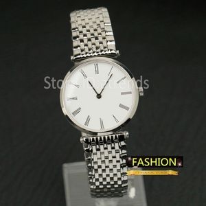 Orologio al quarzo moda di alta qualità uomo donna quadrante argento vetro zaffiro design classico orologio da polso da donna elegante orologio in acciaio inossidabile completo 5155