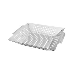 Outdoor Bags Grill Basket Stainless Steel Tray Tool Square Pan With Holes BBQ Grilling Or Veggies Kabobs Sea