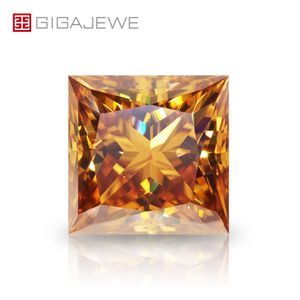 GIGAJEWE Princess cut Champagne Color 5.5-10mm Moissanite Loose Diamond Synthetic Beads For Jewelry Making