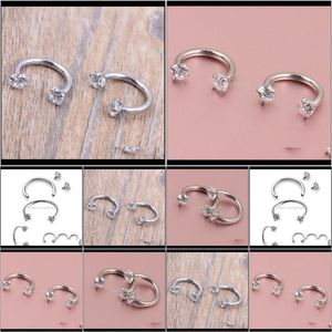 Rings & Studs Body Jewelry Drop Delivery 2021 Piercing Septo Nose Lip Eyebrow Ear Septum Cartilage Helix Captive Hoop Ring Percing Labret Nar