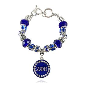 Charmarmband zpb ly handgjorda zeta phi beta sorority anpassad diy pärlstav armband smycken