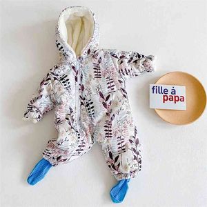 born Infant Baby Boys Girls Knit Floral Rompers Clothing Spring Autumn Kids Girl Long Sleeve Thicken Clothes 210521