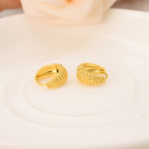 Süße Kinder Runde Kreise Huggies Ohr Manschette Creolen solide feine 18K Gold GF Kinder Aros Mädchen Schmuck afrikanisches Geschenk