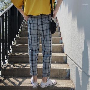 Summer Plaid Pants Men Fashion Retro Straight Through Casual Man Streetwear Trend Hip Hop Loose Joggers Sweatpants1