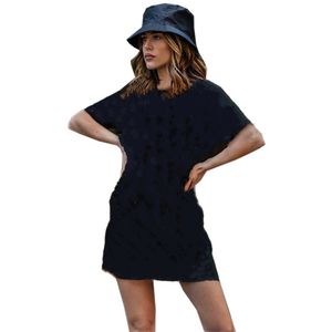 Mulheres Verão Vestidos Saias De Manga Curta Causal Pullover Dress Plus Size S-2XL Trendy Marrom Mini Saia Magro Embalado Empilhadores DHL Navio 4770