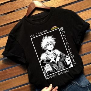 하라주쿠 애니메이션 내 T 셔츠 보크 아니 영웅 아카데미아 katsuki bakugou o 넥 여성 티셔츠 캐주얼 재미있는 꼭대기