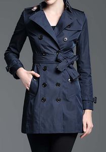Женская куртка длинные траншеи дизайнерские пальто классические куртки ветровка британский средняя длина хаки высококачественный дизайн двойной грудью осень