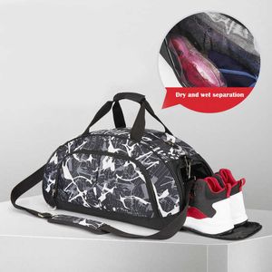 Kvinnors Gym Stor Crossbody Shoulder Bags Brand Big Travel Mäns Basket Fitness Duffle För Skor Vattentät Dry Sportväska Y0721