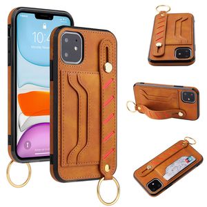 iPhone 14 wrist strap case card card pu leather cover for Apple 14Pro 14plus 14 Pro Max 13 13pro max 12 12pro 11 XS XR Samsung Note20 Ultra S21 S20Plus note10