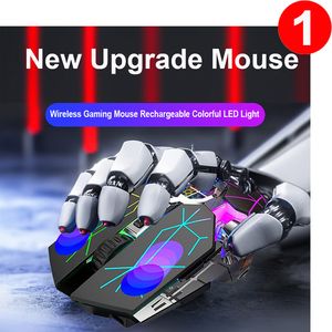 Wireless Gaming Mouse Rechargeable Colorful LED Light PC Computer Laptop,Game and Office with USB Adapter