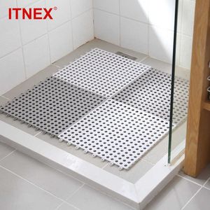 2/4 PCS Non-Slip Bath Mats Banheiro Quadrado PVC Bathmats Home Cozinha Piso Tapetes para WC Tapete Tapete Tapete Tapete Banheiro Tapete 210724