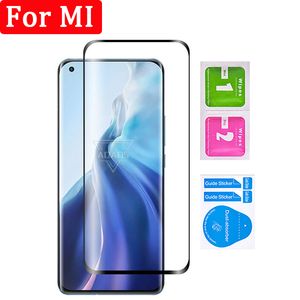 3D Curved Tempered Glass Screen Protector Cover Full täckning Filmskydd för Xiaomi MI 12 11 Ultra Not 10 Lite CC9 Pro