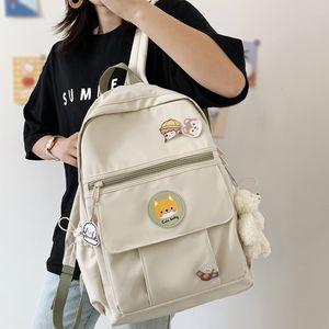 Kvinnor College Student Kawaii Fashion Trendy Cute Backpack Nylon Harajuku School Väskor