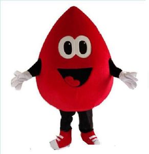 Traje de mascote de sangue vermelho de Halloween