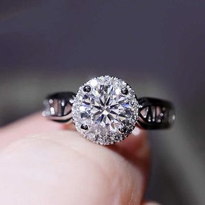 Exquisite Eternity Wedding Rings Fashion Hollow Roman Numeral Design 925 Sterling Silver Luxury Jewelry For Women Engagement X0715