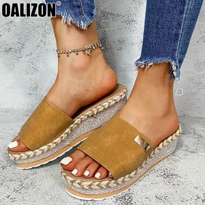 Frauen Schuhe Keil High Heels Peep Toe Espadrilles Sommer Sandalen Flache Plattform Hausschuhe