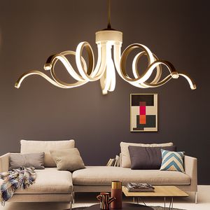 Lampor LED Modern ljuskrona Lighting Novelty Aluminium Hänge Ljus Fjädring Lampa Till Sovrum Living Matsal Inomhus Ljusarmaturer