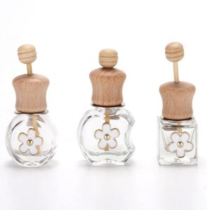 6ml de perfumes recarregáveis ​​vazios empacotando garrafas de flor de vidro criativo de vidro frasco de perfume aromaterapia pingente A217274