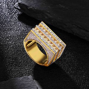 Micro Set Single and Double Row Princess Cut Zircon Ring Men's Hip Hop Square Personalized Bracelet