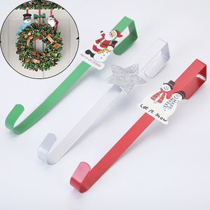 3 sztuk Halloween Dekoracje świąteczne Wieniec Hak Hak Metal Drzwi Wieszak z Santa Claus Snowman Bow-Knot do Front Xmas Decoration 20x5x2cm XD24808