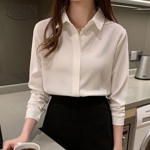 Women's Shirt Classic Chiffon Blouse Female Plus Size Loose Long Sleeve Shirts Lady Simple Style Tops Clothes Blusas 10489 210528
