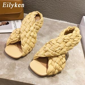 Eilyken Sexy Thin High Heels Fashion Ladies Gladiator Sandals Weave Open Toe Slip On Rome Slides Women Dress Shoes size r;lgjs;lg;lds