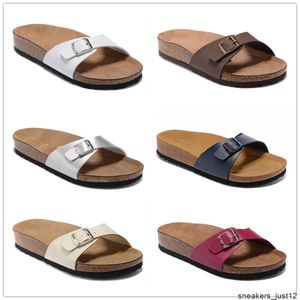 Madrid 2021 Fashion Men Women Beach Sandals Designer Shoes Luxury Slide Summer Wide Flat Slippery Cork Slipper Flip Flop Size 34-43