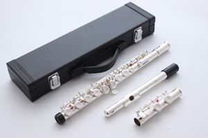 YFL-471 Flute Professional Cupronickel Opening C Key 16 Hole Flutes Silver Plated flauta Musical Instruments With Case and Accessories