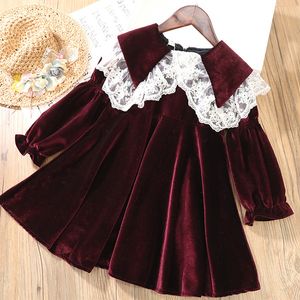 Gooporson Moda Dzieci Ubrania Spadek Dzieci Sukienki Dla Dziewczyn Aksamitna Długi Rękaw Princess Dress Vestidos Jesień Dzieci Kostium Q0716