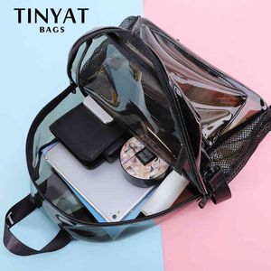 TINTAT Fashion Clear PVC Women Backpack New Trend Transparent Solid Backpack Travel School Backpack Bag for Girls Child Mochila K726