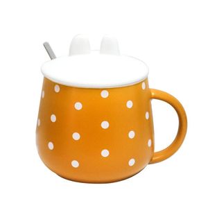 Tassen 350 ml Keramiktasse Europäische und amerikanische Persönlichkeit Einfacher Stil mit Löffeldeckel Milchtasse Büro Kaffee Business Wasser