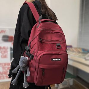 Mochila Trendy Lady Men Men Red Mesh Faculdade de Mesh Moda Mulher Bag de Viagem Cool Boy Girl Laptop Sacos de Livro Feminino