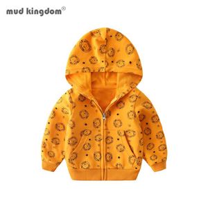 Mudkingdom Boys Hoodies Fall Fashion Long Sleeve Cartoon Print Sweatshirts Zip Up Kids Clothes 210615