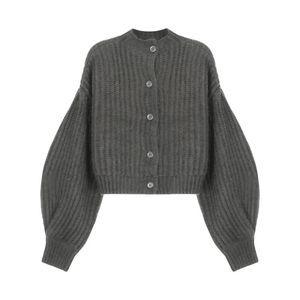 Cappotto maglione monopetto in lana retrò Cardigan da donna Autunno coreano Cardigan in maglia a maniche lunghe allentato Moda completa 210420
