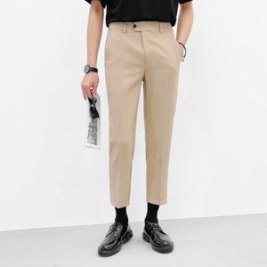 Pantaloni da completo casual da uomo Pantaloni eleganti da lavoro alla caviglia Pantaloni da ufficio per matrimoni Pantaloni sociali Streetwear Pantalon Homme Classique 210527