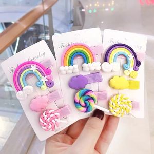 3PCS/Set New Girls Cute Ornament Cartoon Ice Cream Hairclips Kids Lovely Hairpins Fashion Hair Accessories