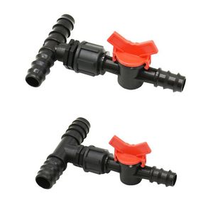 Mangueira de jardim 25mm a 20mm 16mm TEE Splitter Water Barb com válvula Reduzindo 3 Way Connector 1 PCS Watering Equipments