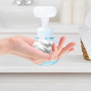 Dispenser di sapone liquido 300ml Schiuma a forma di fiore Pompa schiumogena Bottiglia vuota Plastica trasparente Gel doccia Strumento disinfettante per le mani