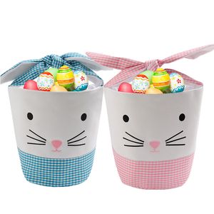 4 stili festa di Pasqua del cartone animato Bunny Secchio Bambini Cute Regali Festival Candy Egg Basket Tote Tote Borsa Borsa Decorazione